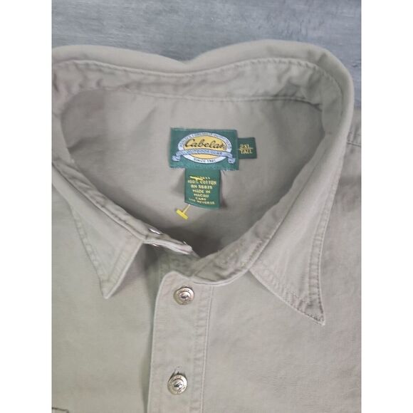 Cabela's Elastic Band Waist Button Up Guide Shirt Sz 2XL Tall Outdoors Hunting - Picture 7 of 9